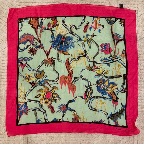 Balenciaga Rosabotanic Floral Silk Scarf 25” Square - Picture 1 of 6